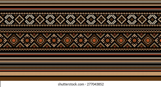 Set of Ethnic ornament pattern in different colors. Vector illustration. From collection of Balto-Slavic ornaments