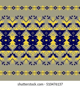 Set of Ethnic ornament pattern in different colors. Vector illustration. From collection of Balto-Slavic ornaments