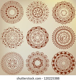 Set of ethnic ornaments hand-drawn