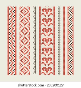 Set of ethnic patterns - an embroidery. A vector.