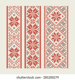 Set of ethnic patterns - an embroidery. A vector.