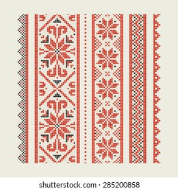 Set of ethnic patterns - an embroidery. A vector.