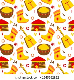 Set of ethnic Seamless background

