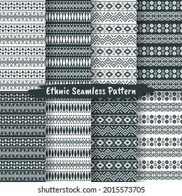 Set of Ethnic Seamless Pattern In Native Style, Folk Design, Tribal Pattern, Ethnic Decorative