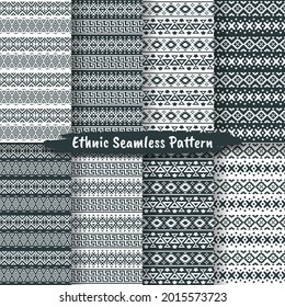 Set of Ethnic Seamless Pattern In Native Style, Folk Design, Tribal Pattern, Ethnic Decorative