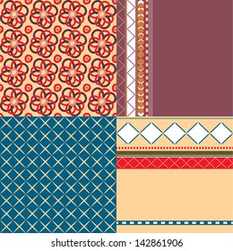Set of ethnic seamless patterns