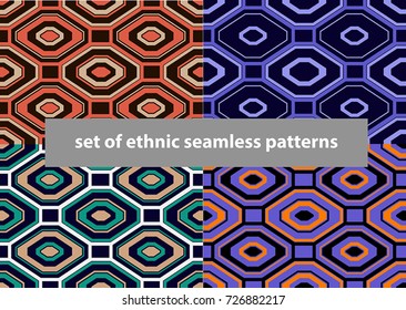 Set of ethnic seamless patterns