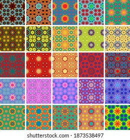 Set with ethnic seamless patterns. Decorative vintage patterns. Vector backgrounds
