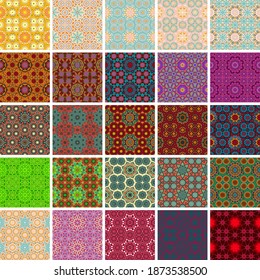 Set with ethnic seamless patterns. Decorative vintage patterns. Vector backgrounds