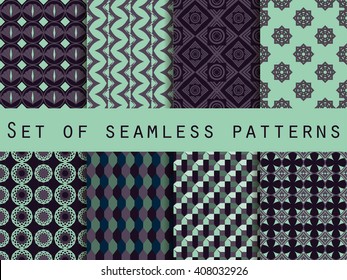 Set of ethnic seamless patterns. The pattern for wallpaper, tiles, fabrics and designs. Vector.