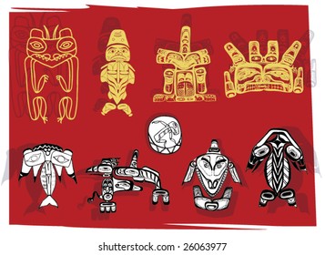 set of ethnic tattoos
