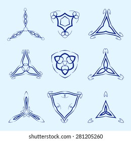 Set of ethnic triangle vector elements.