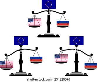 set of EU scales. vector illustration