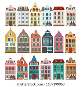 Set Old Classic Vector Buildings There Stock Vector (Royalty Free ...