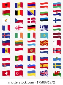 Set of European flags. Vector illustration.