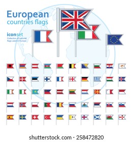 set of european flags, vector illustration