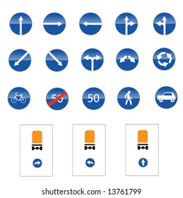 set of european ordering road signs