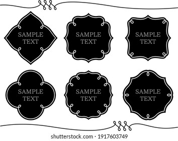 A set of European retro shaped frame designs with the same ratio of length to width.