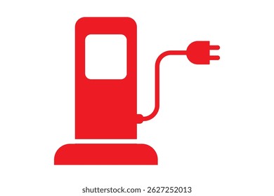 Set of ev station icon. Electric car charging station with plug. EV car, green hybrid vehicles charging point.