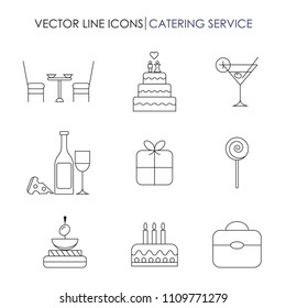 The set of event and catering icons. Can be used for web sites, poster, banner ads.