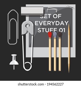 set of everyday stuff - vector illustration