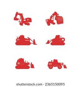 set of excavator logo vector illustrator