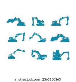 set of excavator logo vector illustrator