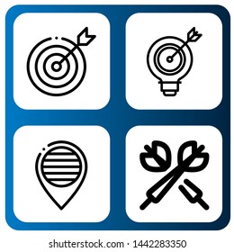 Set of excellence icons such as Target, Pride, Darts , excellence