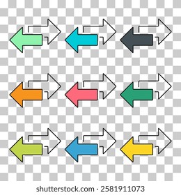 Set of Exchange arrow transfer icon,swap web button design, move symbol vector illustration .