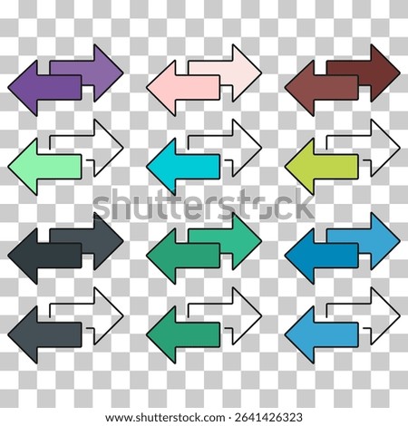 Set of Exchange arrow transfer icon,swap web button design, move symbol vector illustration .
