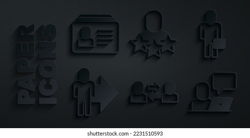 Set Exchange work, Businessman, Leader of team of executives, Freelancer, Productive human and Resume icon. Vector