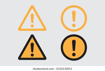 set of exclamation danger sign