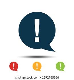 Set Exclamation Mark Sign Icon Vector Logo Template