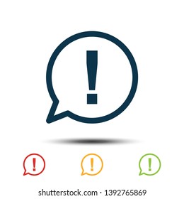 Set Exclamation Mark Sign Icon Vector Logo Template
