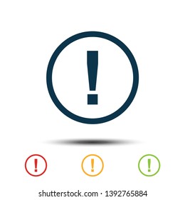 Set Exclamation Mark Sign Icon Vector Logo Template Illustration Design. Vector EPS 10.