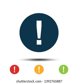 Set Exclamation Mark Sign Icon Vector Logo Template