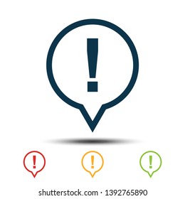 Set Exclamation Mark Sign Icon Vector Logo Template