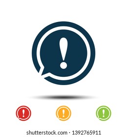 Set Exclamation Mark Sign Icon Vector Logo Template