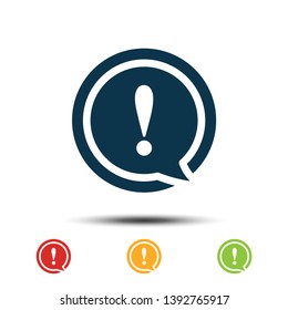 Set Exclamation Mark Sign Icon Vector Logo Template