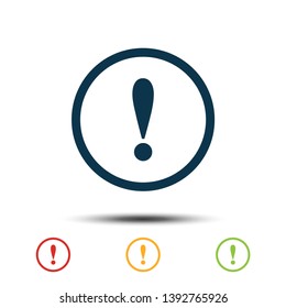 Set Exclamation Mark Sign Icon Vector Logo Template