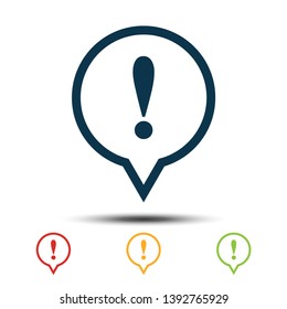 Set Exclamation Mark Sign Icon Vector Logo Template
