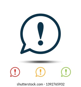 Set Exclamation Mark Sign Icon Vector Logo Template