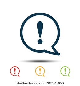 Set Exclamation Mark Sign Icon Vector Logo Template