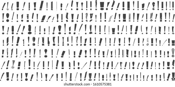 Set of exclamation marks on a white background