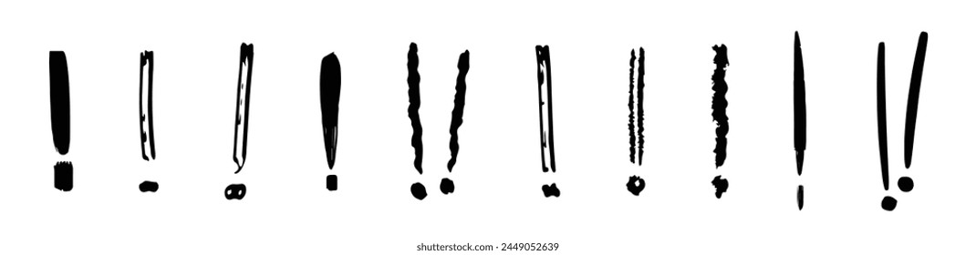 Conjunto de signos de exclamación 
Siluetas de Vector