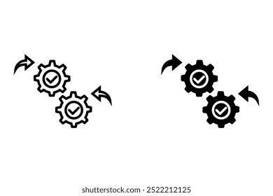 Conjunto de ícones de execução. Símbolos de elementos de negócios, marketing. Ilustração vetorial para conceito móvel e design web. ilustração vetorial

