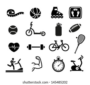 Set of Exercise and Fitness Icons