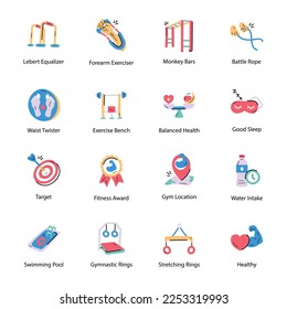 Juego de Iconos dibujados a mano para el ejercicio 

