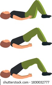 A set of exercises for the back. Health. Prevention. Gymnastics. Vector. Icons for the site. Sport.