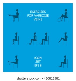 A set of exercises for patients of phlebeurysm